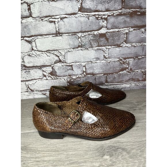 VTG Bally Seville Leather Woven Monk Strap Loafers Shoes Brown Men 8.5M US/42EU main image 7